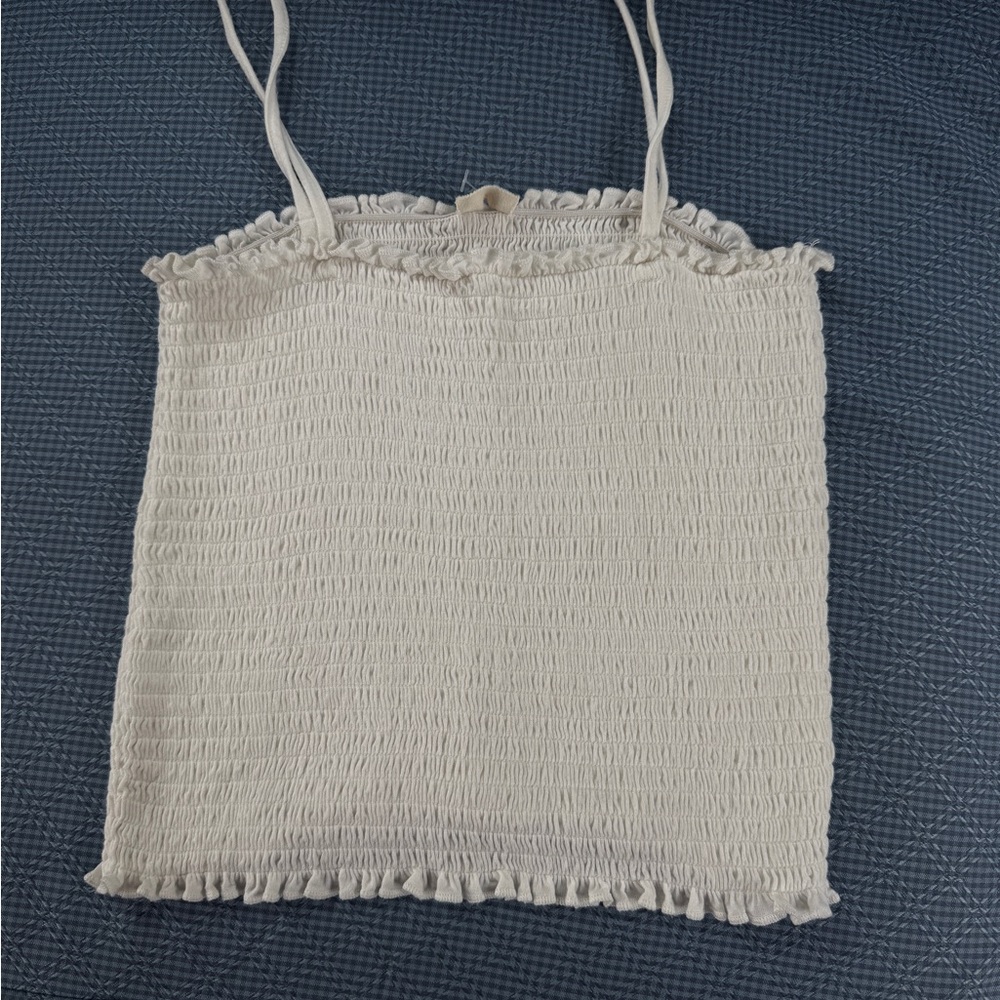 Brandy Melville White Smocked Camisole